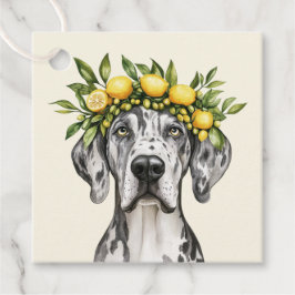 Merle Great Dane Dog Lemon Crown Bedankjes Labels