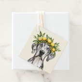 Merle Great Dane Dog Lemon Crown Bedankjes Labels (In situ)
