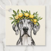 Merle Great Dane Dog Lemon Crown Bedankjes Labels (Voorkant)