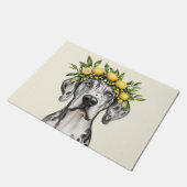 Merle Great Dane Dog Lemon Crown Deurmat (Schuin)