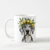 Merle Great Dane Dog Lemon Crown Koffiemok (Links)