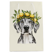 Merle Great Dane Dog Lemon Crown Medium Cadeauzakje (Voorkant)