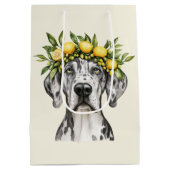 Merle Great Dane Dog Lemon Crown Medium Cadeauzakje (Achterkant)
