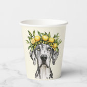 Merle Great Dane Dog Lemon Crown Papieren Bekers (Achterkant)