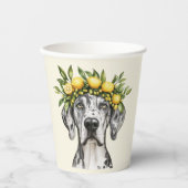 Merle Great Dane Dog Lemon Crown Papieren Bekers (Voorkant)
