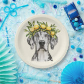 Merle Great Dane Dog Lemon Crown Papieren Bordje (Feest)