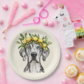 Merle Great Dane Dog Lemon Crown Papieren Bordje (Feest)