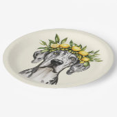 Merle Great Dane Dog Lemon Crown Papieren Bordje (Gekanteld)