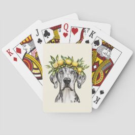 Merle Great Dane Dog Lemon Crown Pokerkaarten