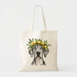Merle Great Dane Dog Lemon Crown Tote Bag