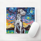 Merle Great Dane Sterrennacht Impressionist Dog Muismat (Met muis)