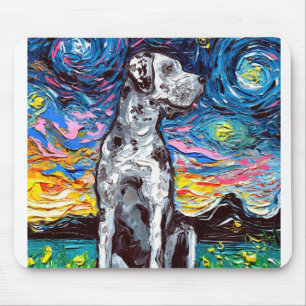 Merle Great Dane Sterrennacht Impressionist Dog Muismat