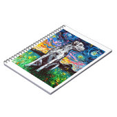 Merle Great Dane Sterrennacht Impressionist Dog Notitieboek (Linkerzijde)