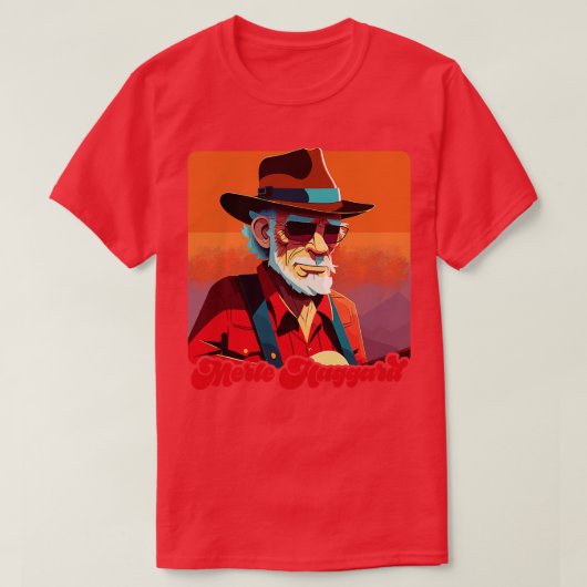Merle Haggard Retro Fan Design T-shirt (Design voorkant)