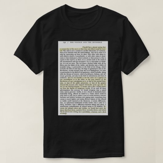 Merleau Ponty de zichtbare amp onzichtbare QuoteB T-shirt (Design voorkant)