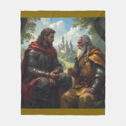 Merlin and King Arthur at Camelot Fleece Blanket Deken (Voorkant)