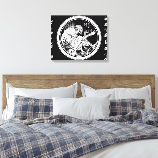 Merlin Art Nouveau fantasie Canvas Afdruk (Insitu (Slaapkamer))