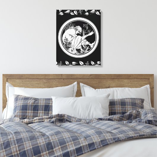 Merlin Art Nouveau fantasie Canvas Afdruk (Insitu (Slaapkamer))