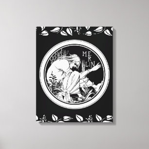Merlin Art Nouveau fantasie Canvas Afdruk