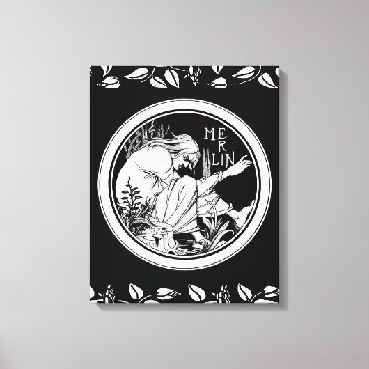Merlin Art Nouveau fantasie Canvas Afdruk (Voorkant)