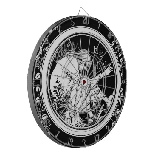 Merlin Art Nouveau fantasie Dartbord (Voorkant Links)