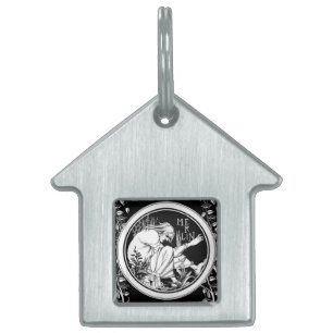 Merlin Art Nouveau fantasie Huisdieren Naamplaatje