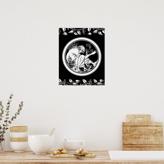 Merlin Art Nouveau fantasie Poster (Keuken)