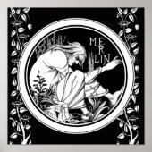 Merlin Art Nouveau fantasie Poster (Voorkant)