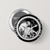 Merlin Art Nouveau fantasie Ronde Button 5,7 Cm (Voorkant /achterkant)