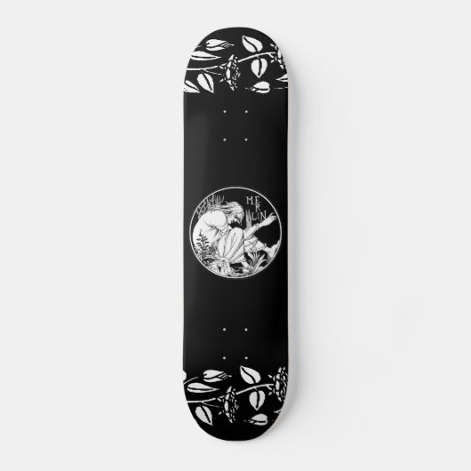 Merlin Art Nouveau fantasie Skateboard (Voorkant)