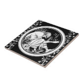 Merlin Art Nouveau fantasie Tegeltje (Zijkant)