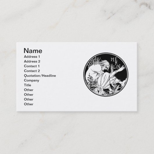 Merlin Art Nouveau fantasie Visitekaartje (Voorkant)
