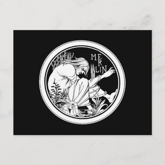 "Merlin" door Aubrey Beardsley, 1893 Briefkaart (Voorkant)