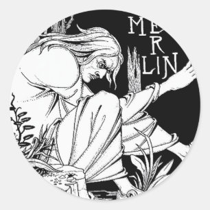 "Merlin" door Aubrey Beardsley, 1893 Ronde Sticker