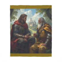 Merlin en Koning Arthur bij Camelot Fleece Deken