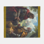 Merlin en Koning Arthur bij Camelot Fleece Deken (Voorkant (Horizontaal))