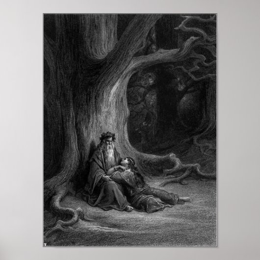 Merlin en Vivien door Gustave Doré 1868 Poster (Voorkant)