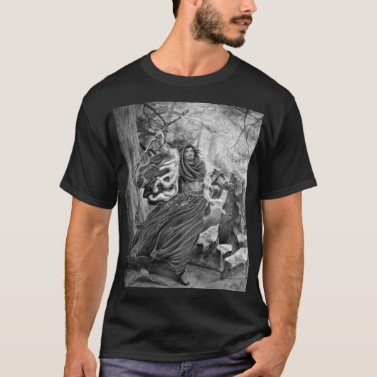 Merlin in Black and White T-Shirt (Voorkant)
