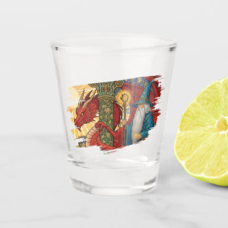 Merlin & Rode Draak van Wales, Fantasie Kunst Shot Glas