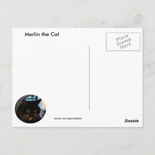 Merlin the Cat Quote Briefkaart (Achterkant)