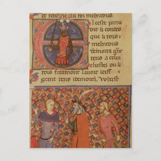 Merlin tutoring Arthur Briefkaart (Voorkant)