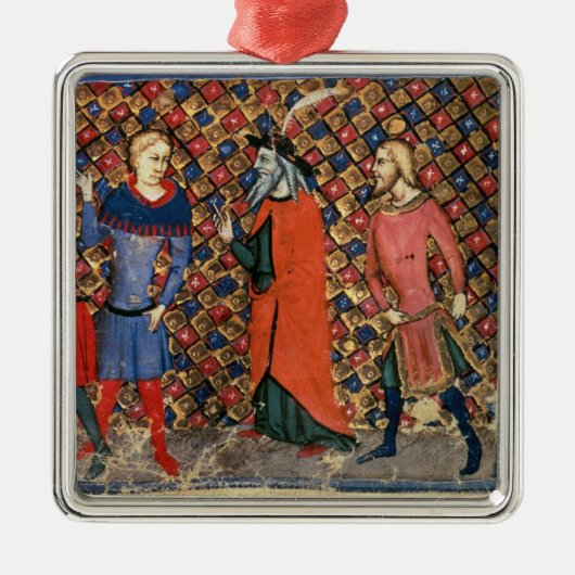 Merlin tutoring Arthur Metalen Ornament (Voorkant)