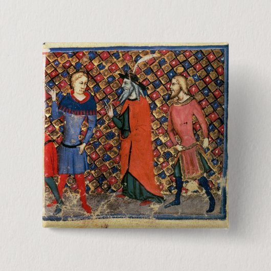 Merlin tutoring Arthur Vierkante Button 5,1 Cm (Voorkant)