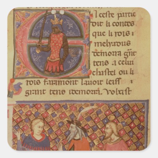 Merlin tutoring Arthur Vierkante Sticker (Voorkant)