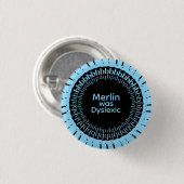 Merlin was dyslectisch Knop Ronde Button 3,2 Cm (Voorkant /achterkant)