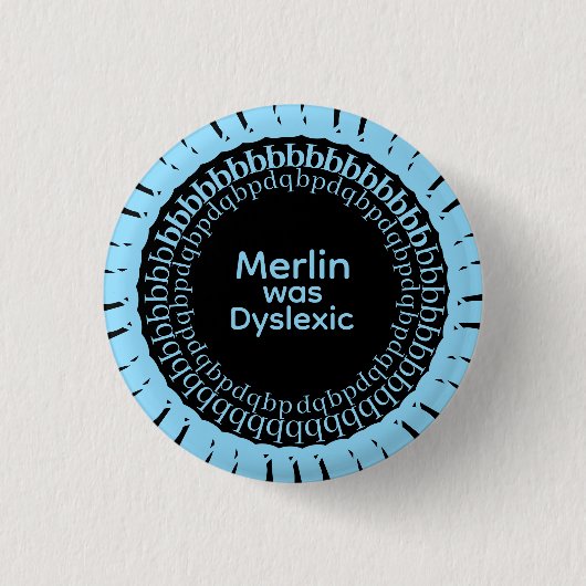 Merlin was dyslectisch Knop Ronde Button 3,2 Cm (Voorkant)