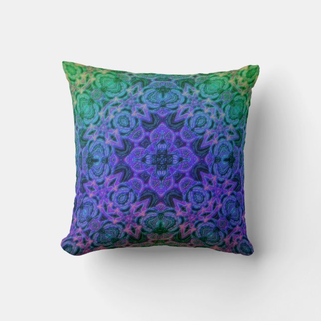 Merlin's underwater Cottage Garden Mandala Pillow Kussen (Voorkant)