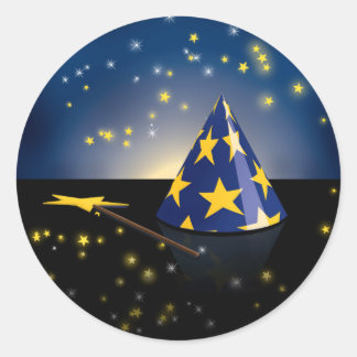 MerlinsHat_Shuttr.jpg Ronde Sticker