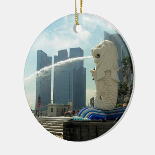 Merlion Sculpture Singapore Keramisch Ornament (Links)