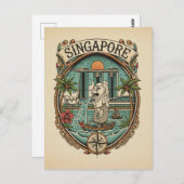 Merlion Singapore Briefkaart (Voorkant / Achterkant)